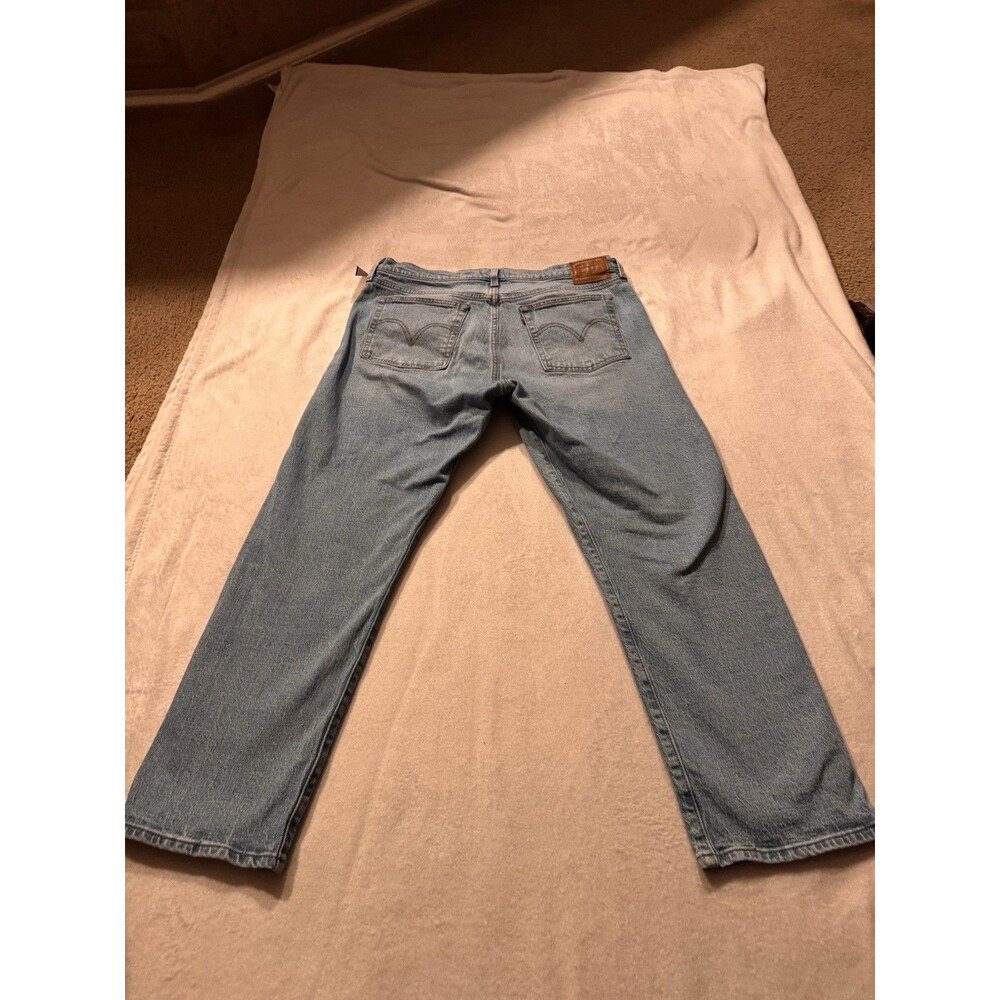 Levis Womens Waterless Wedgie Straight Jeans Blue Light Denim 33 Button Fly - Picture 15 of 16